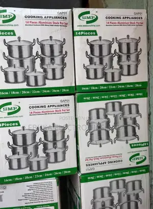 SMP 14 Pieces of Cooking Appliances Aluminium Stock Pot Set Is Avail