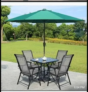 High Quality Set of Garden Table and Chairs With Umbrella