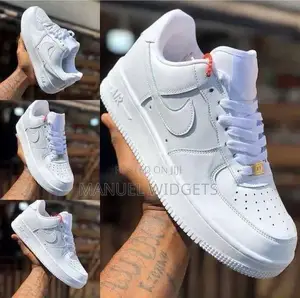 Nike Air Force1 White Unisex Sneakers Streetwear — Premium Quality