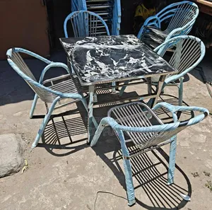 High Quality Marble Stainless Restaurant Table and Chairs
