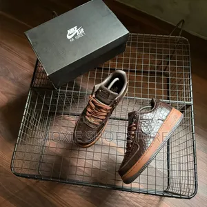 Textured Croc/Fauna Brown Nike Air Force One Low