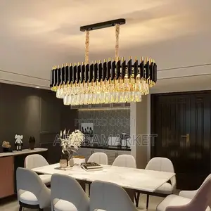 Long Rectangular Crystal Chandelier Light