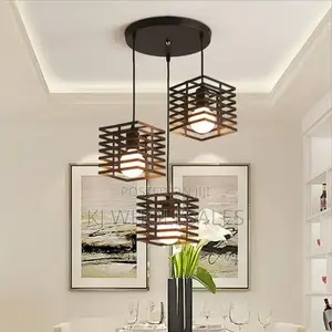 Black Linen Dropping Pendant Light