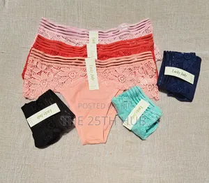 Lace Trim Cotton Panty Set