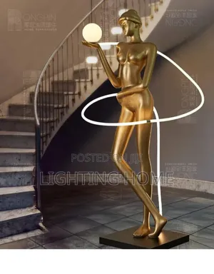 Gold Body Led Standing Humanoid Floor Light