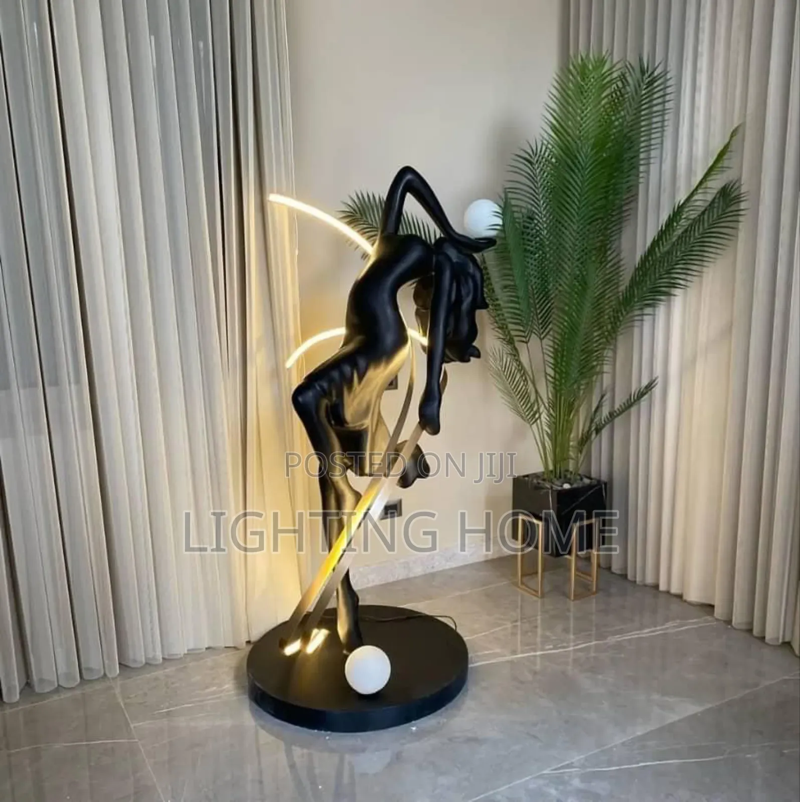 Led Standing Humanoid Floor Lamp Black Body