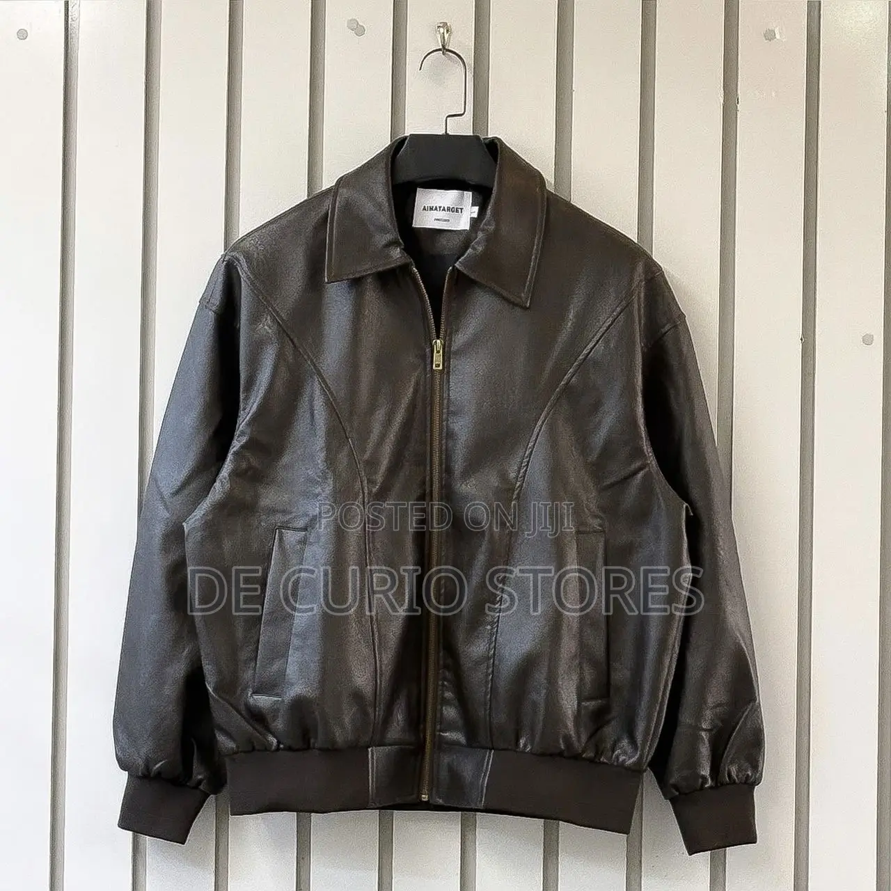 Retro Bomber Leather Jacket