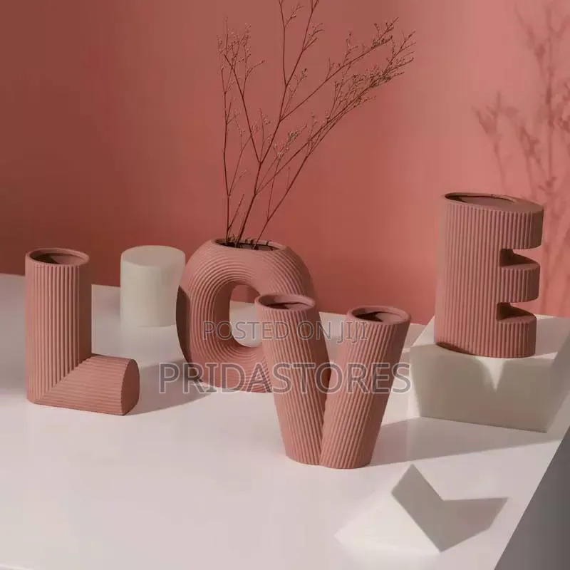 Nordic Creative Art Love Letter Stripe Ceramic Vase