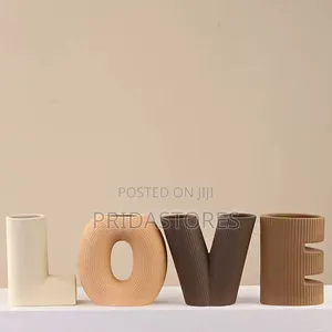 Nordic Creative Art Love Letter Stripe Ceramic Vase