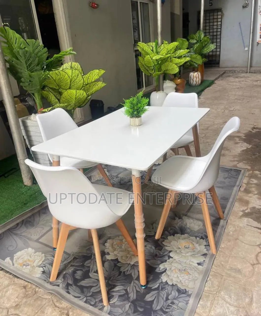 Restaurant Table and Chairs White