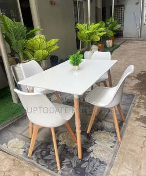 Restaurant Table and Chairs White