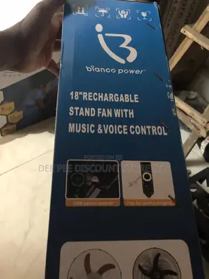 Bianco Power 18 Inches Solar Rechargable Fan With Voice Control