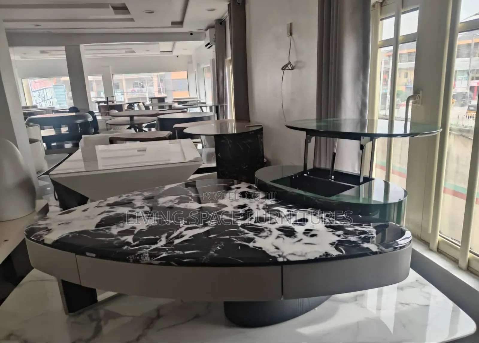 Marble Center Table With Adjustable Top