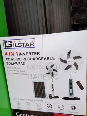 Gil Star 4 in 1 Inverter 18 Inches Ac/Dc Reachable Solar Fan