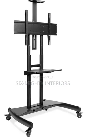 Mobile Tv Adjustable Heavy Duty Stand Fits 55-90 Inch Tv