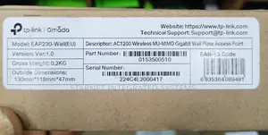 Tp-Link Omada Ac1200 Wireless Mu-Mimo Gigabit Wall Plate Access Point