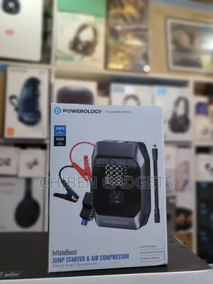 Powerology 10000mah Car Jump Starter Air Compressor , Ultra Fast
