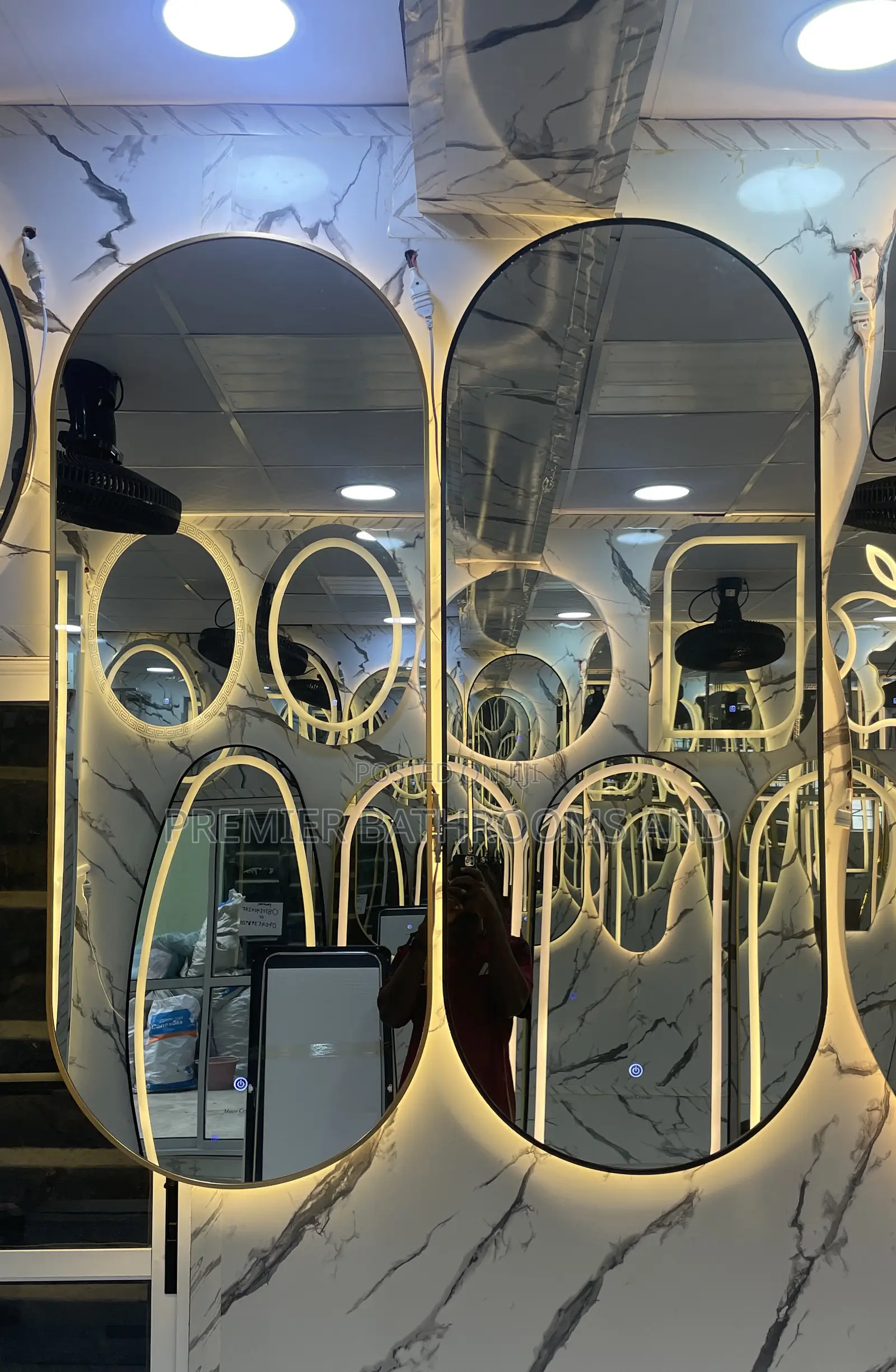 Black and Gold Frame Led Mirrors
