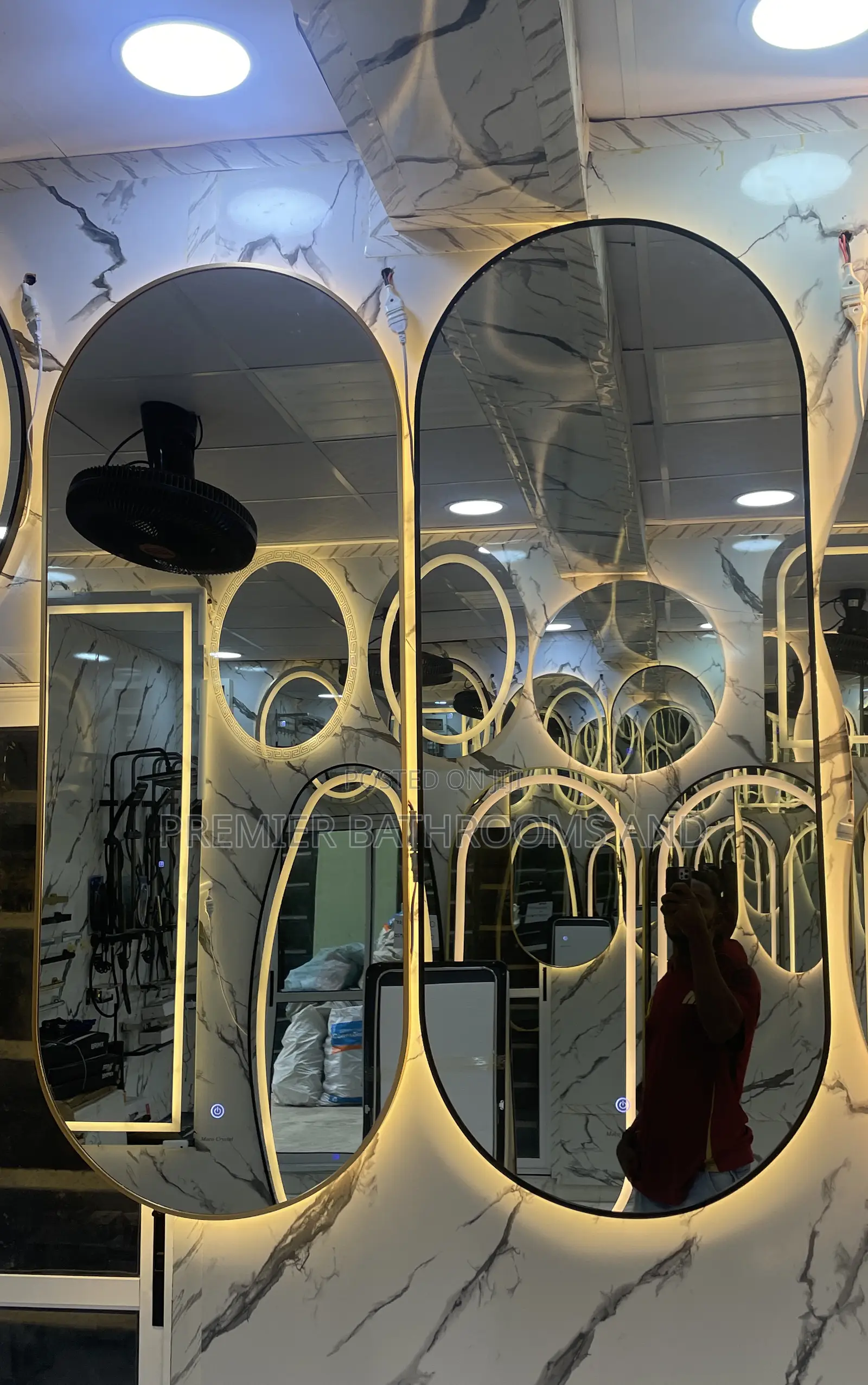 Black and Gold Frame Led Mirrors