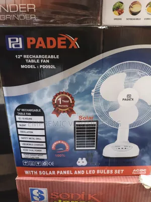 Padex Rechargeable Solar Table Fan