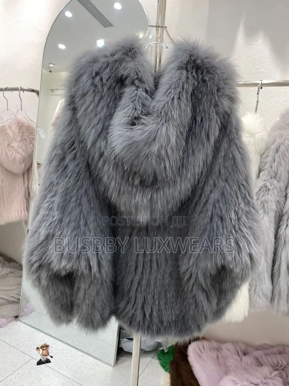 *Fur Knitted Coat Hooded Jacket 