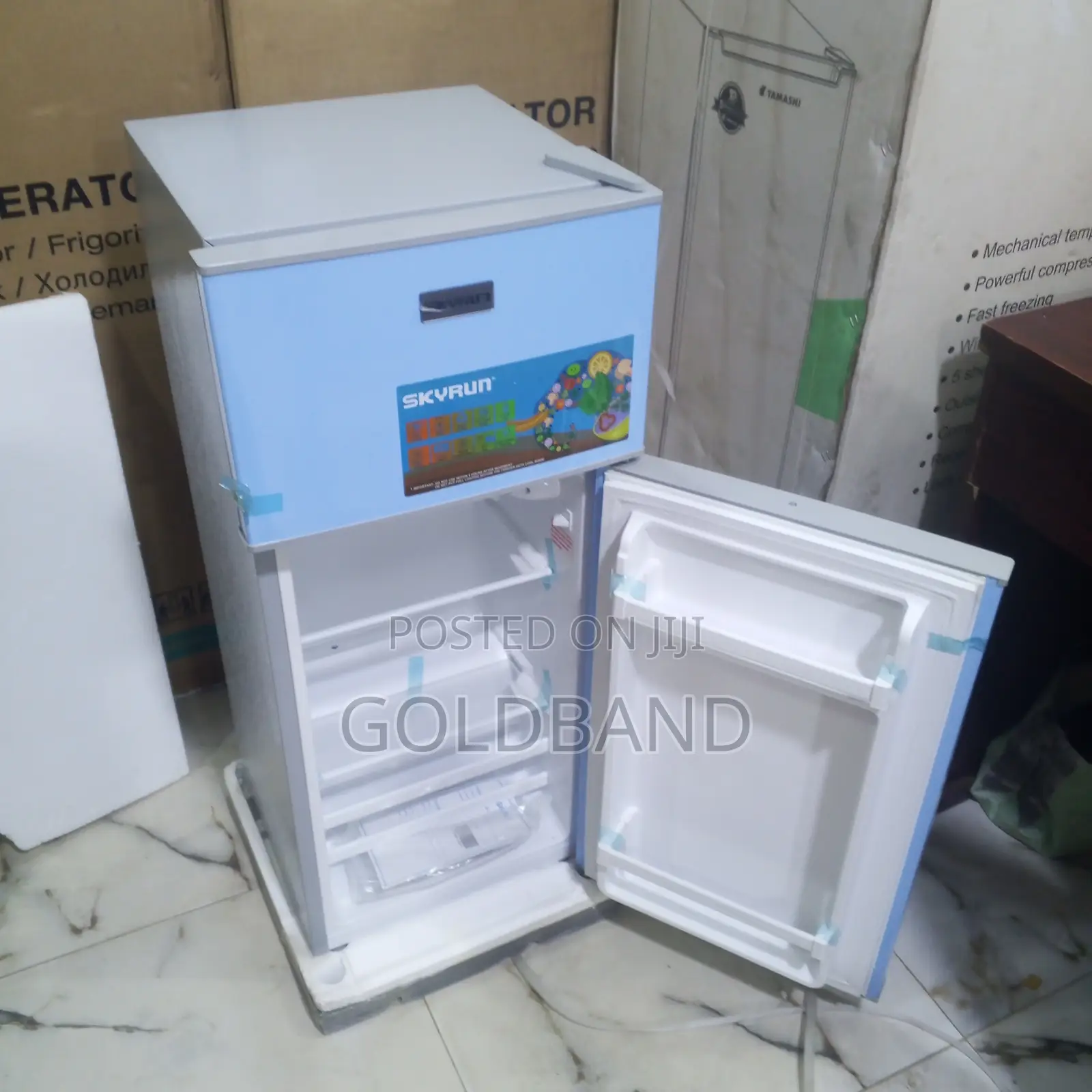 Skyrun Blue Double Door Refrigerator 108 Litres