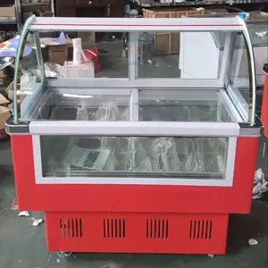 Commercial Ice Cream Display Freezer | Glass Top Ice Cream Showcase