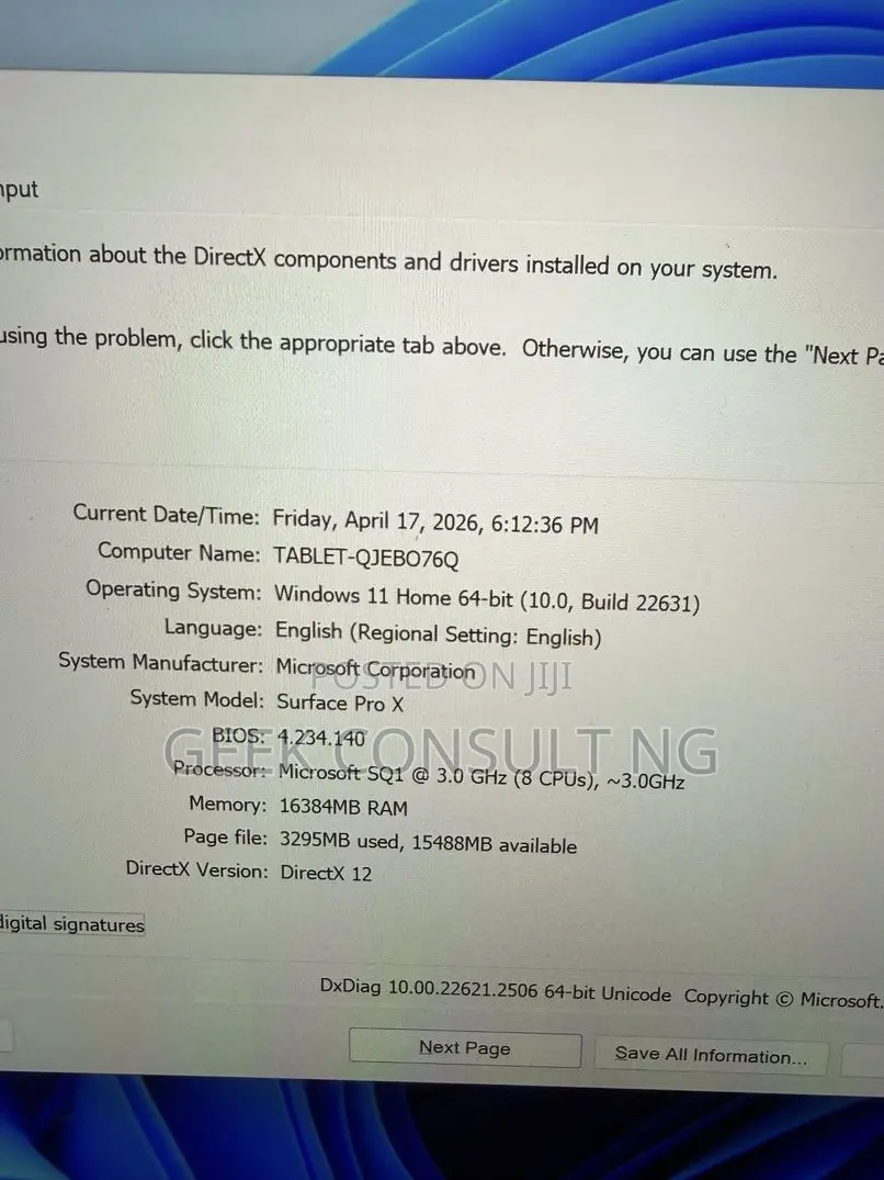 Laptop Microsoft Surface Pro X 16GB SSD 512GB