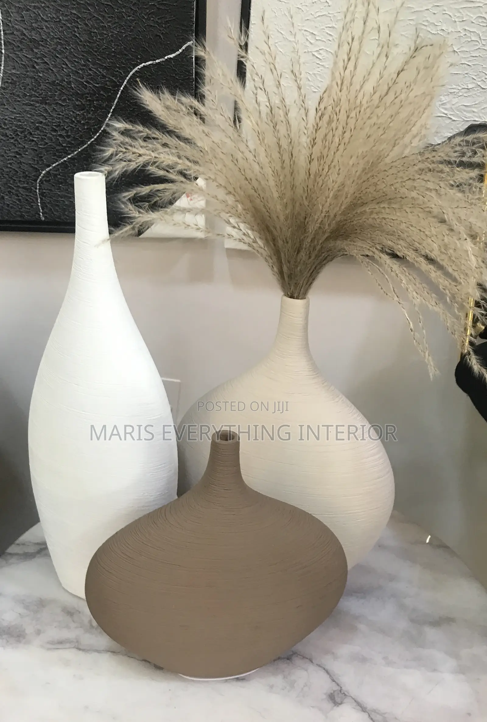 3in1 Flower Vese Decor Nude, Brown and White