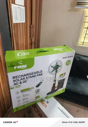 18-Inch Iwin Solar Ready Rechargeable Stand Fan