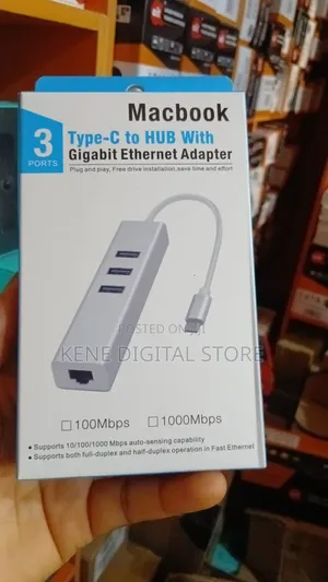 4-in-1 Type-C Macbook Hub With Lan/Ethernet Port