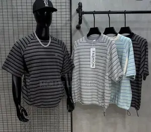 Stripped Cotten Tshirt, Collar Shirt, Long Sleeve