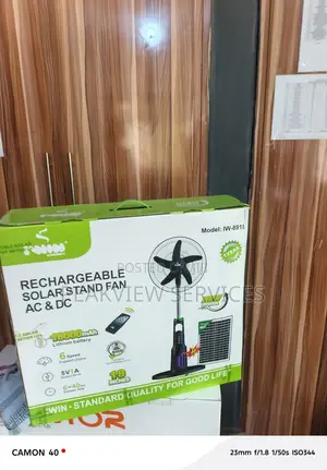 Iwin Iw-8918 Solar Battery Powered 18-Inch Fan