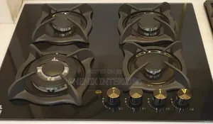60cm Inbuilt 4 in 1 Gas Cooker Burner Black Colour