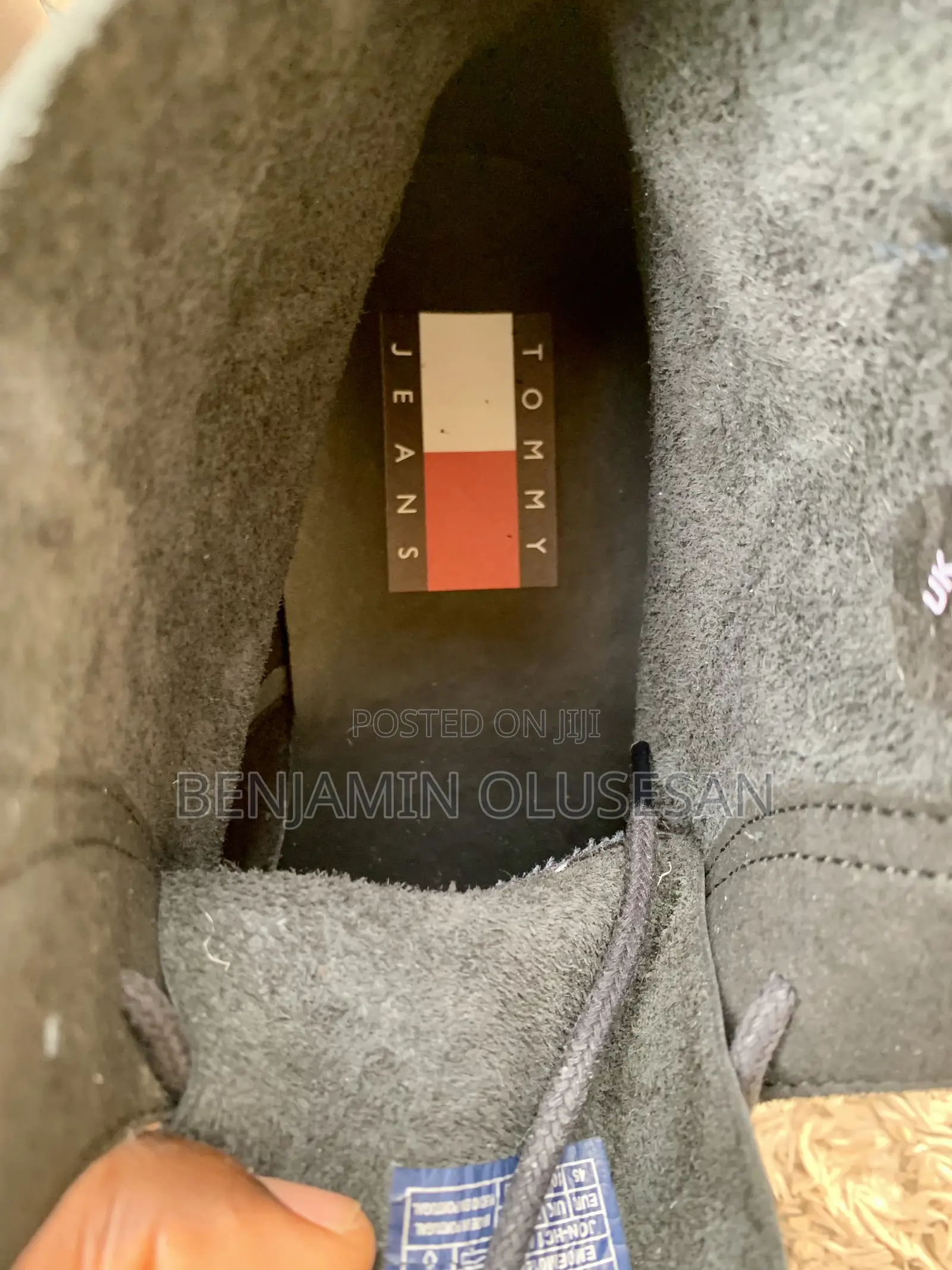 Tommy Jeans Logo-Patch Lace-Up Leather Boots