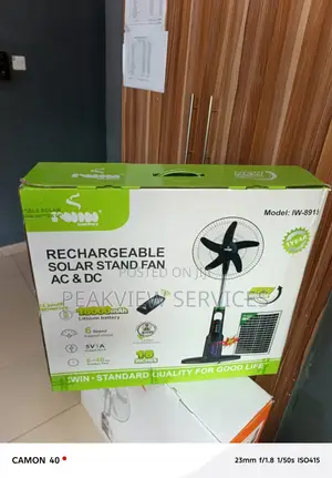 Solar Compatible Iwin Iw-8918 18 Inch Stand Fan