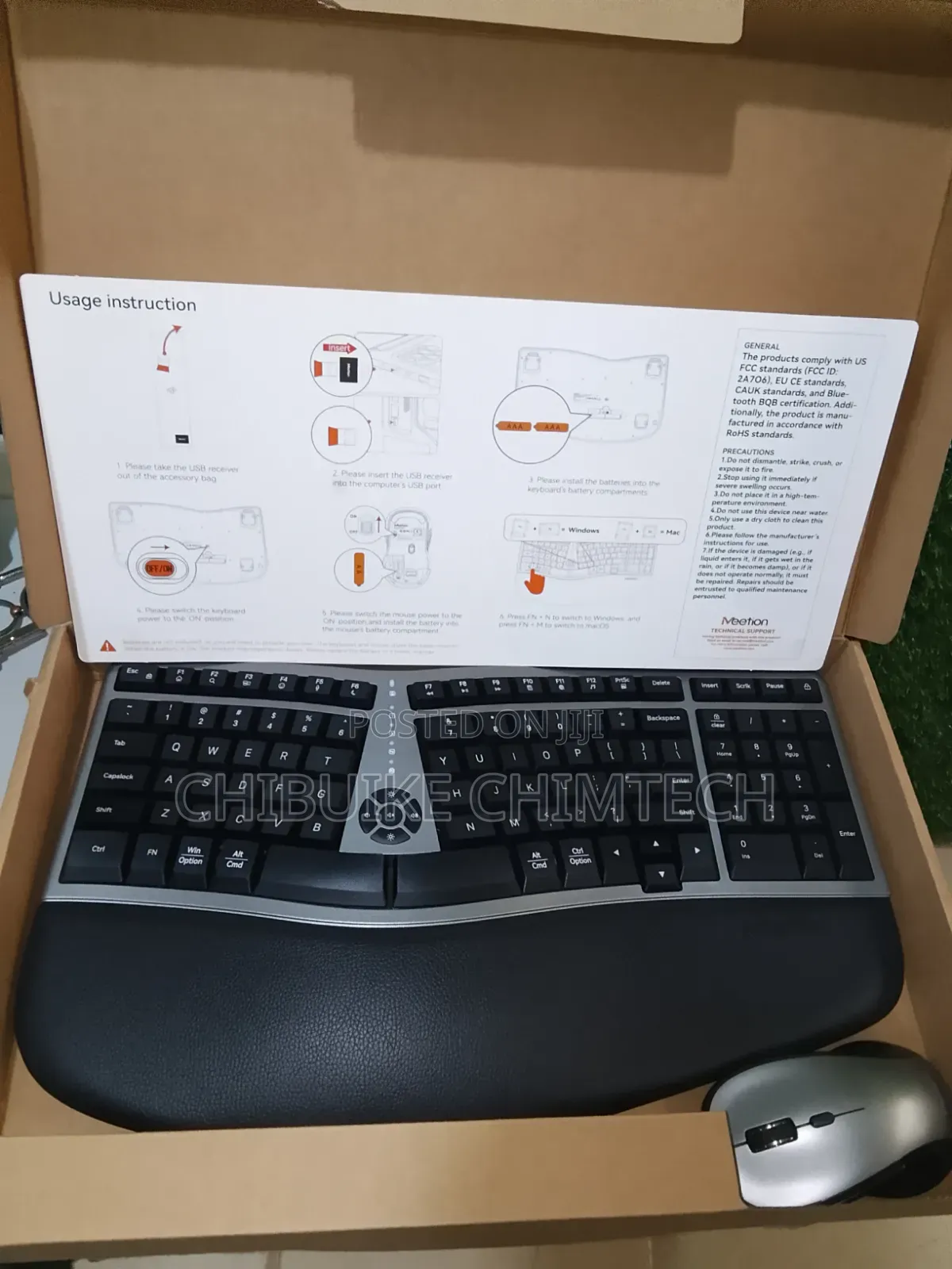 Meetion Ergonomic Director Btmini Wireless Keyboard and Mouse