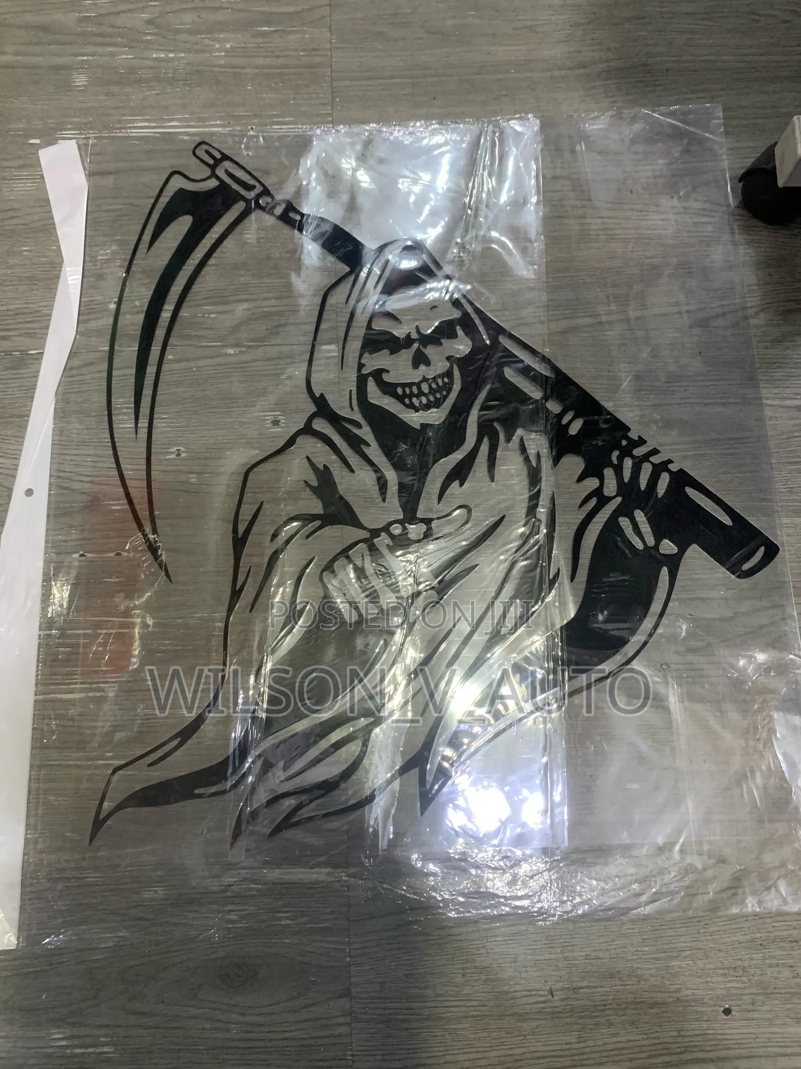 Grim Reaper Reflection Car Sticker – Waterproof Vinyl Decal