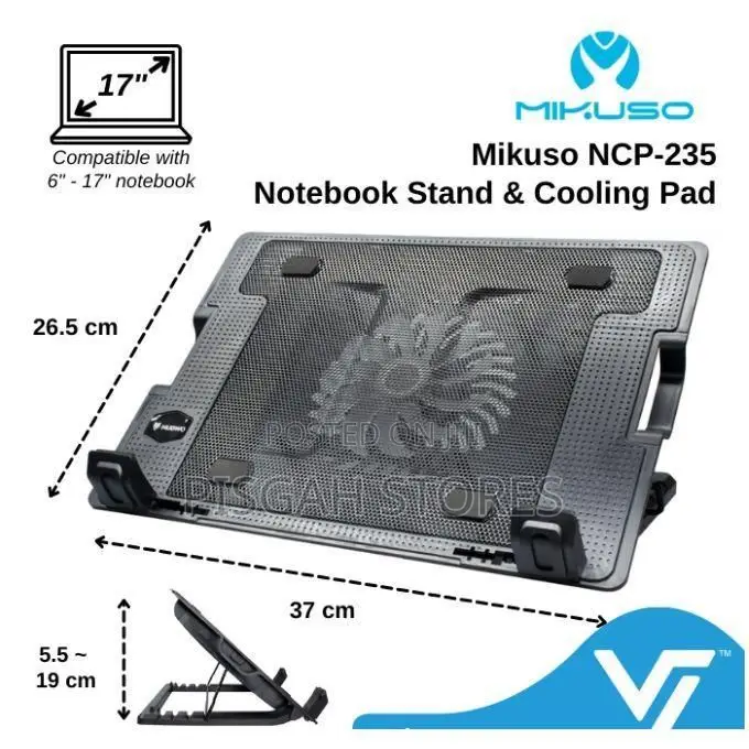 Mikuso NCP-235 13"-17" Angle Adjustment Cooling Plastic Notebook