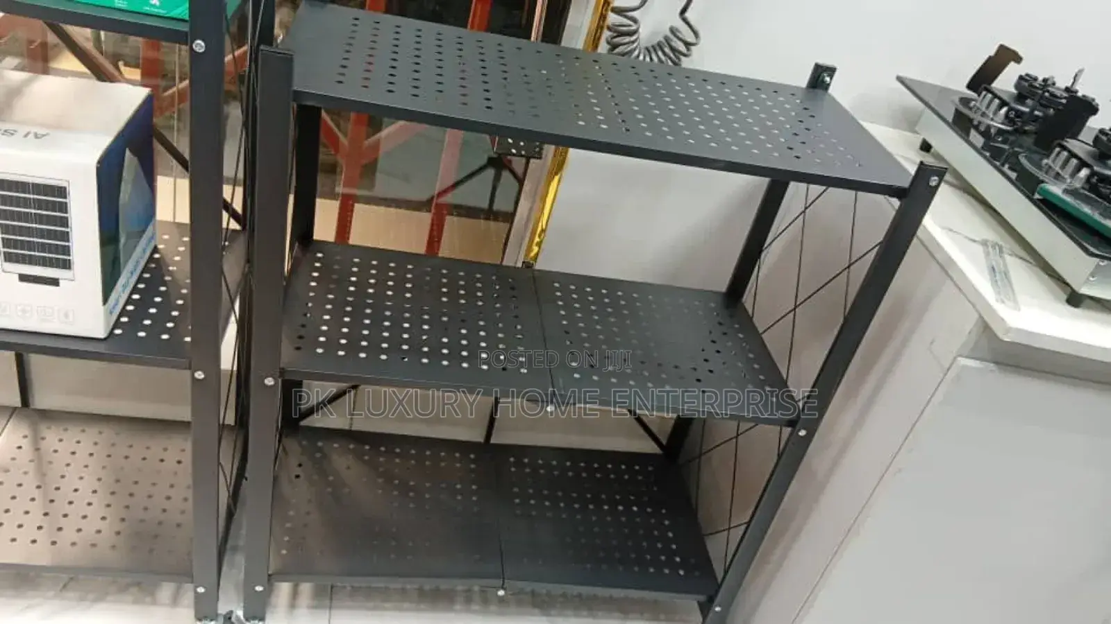 3-Tier Foldable Metal Storage Shelf