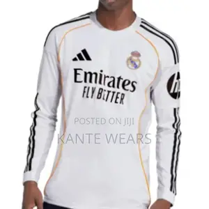 Adidas Real Madrid Long Sleeve 2025/2026 Home Jersey