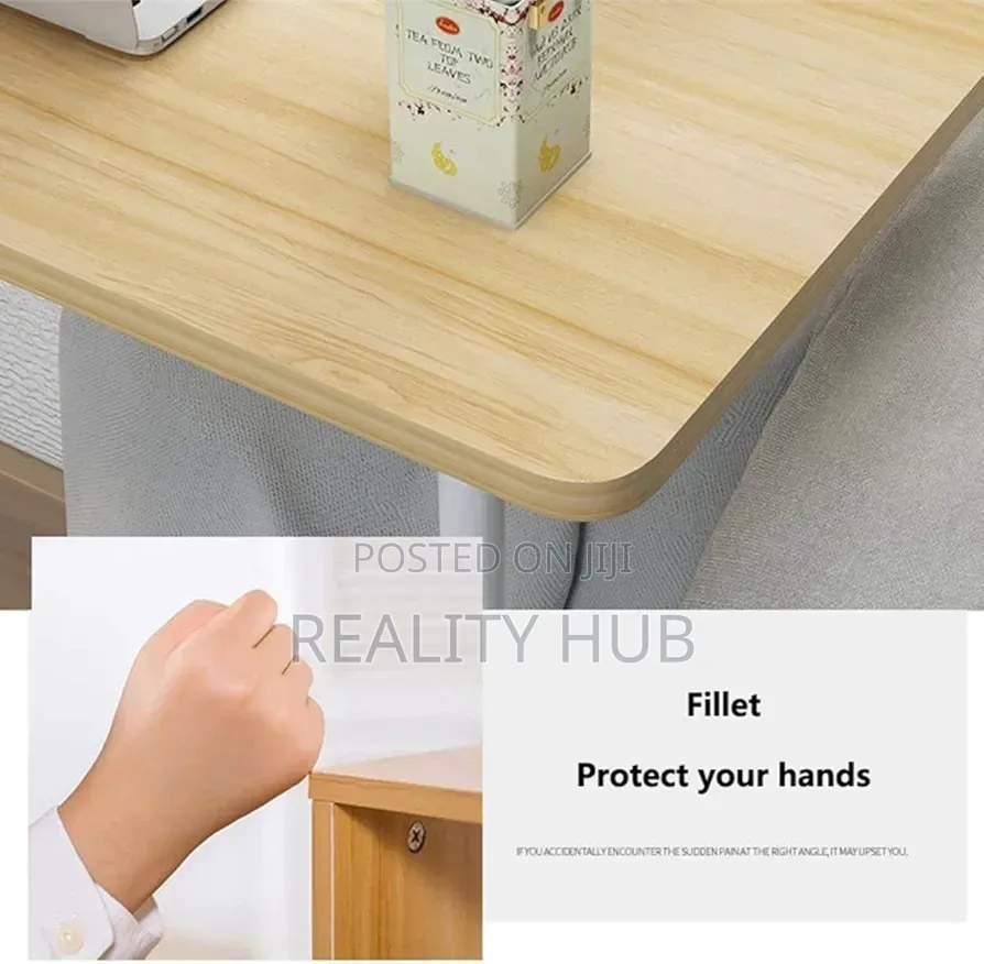 Height Adjustable Mobile Table With Metal Frame Rolling Castors
