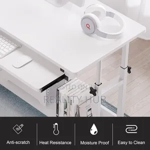 Rollable, Height Adjustable, Sturdy Home Office Table for Small Spaces