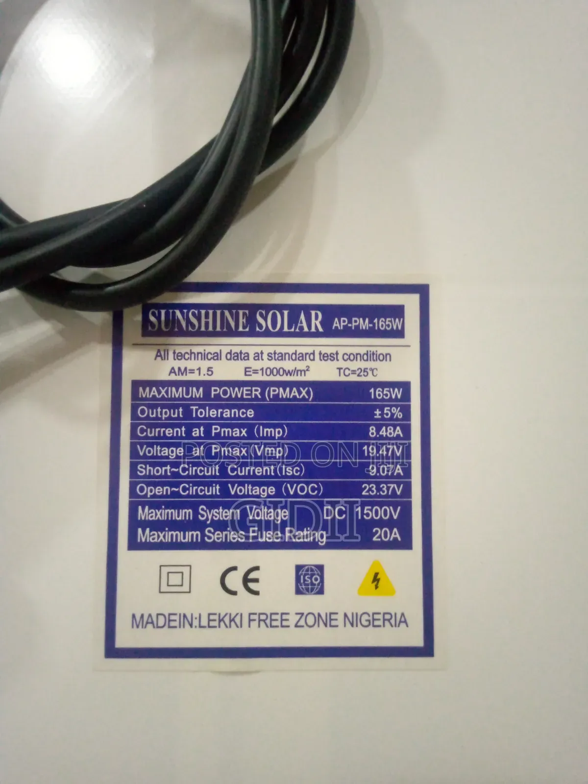 165w Mono Panel