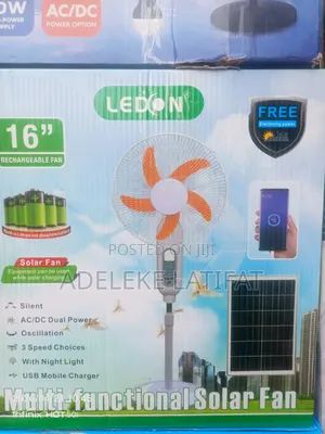 Ledon Rechargeable Standing 18" Fan Multi Functional Solar Fan