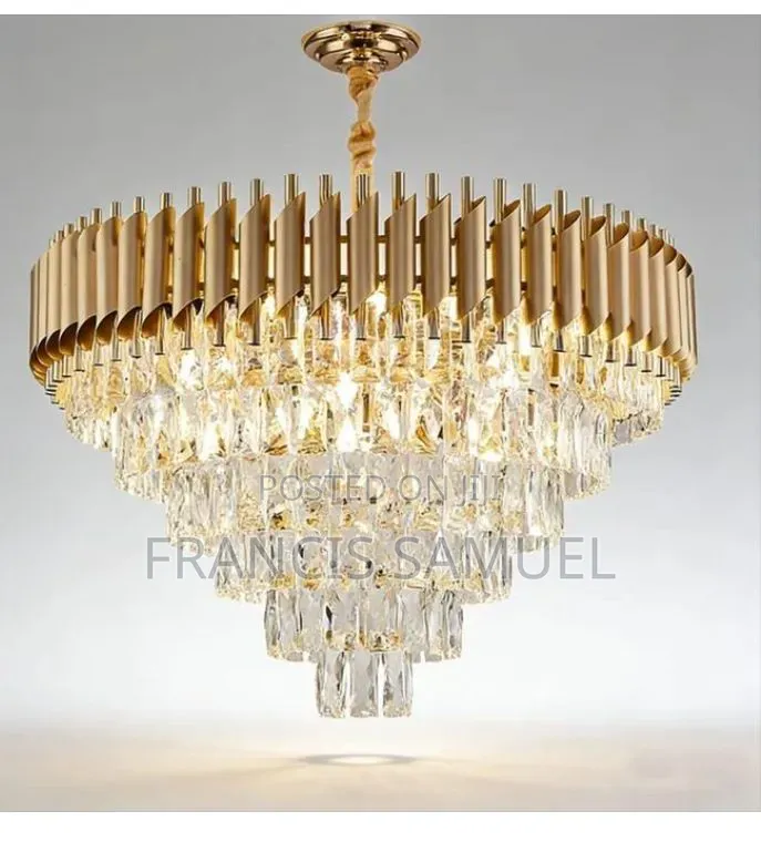 Tall Crystal Chandelier With Hanging Strands