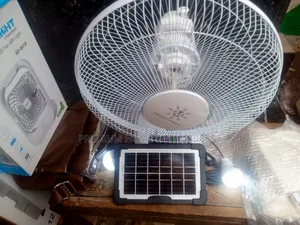 Mingsheng Rechargeable Table Fan With 2 Bulbs and Panel