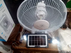 Mingsheng Rechargeable Table Fan With 2 Bulbs and Panel
