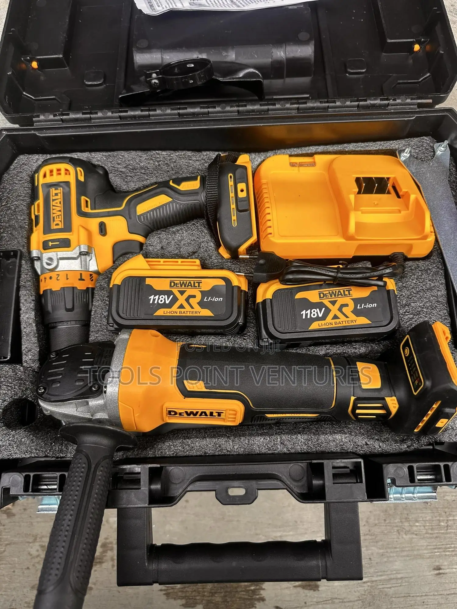 Dewalt Cordless Tools Combo (Angle Grinder And Drilling Machine)