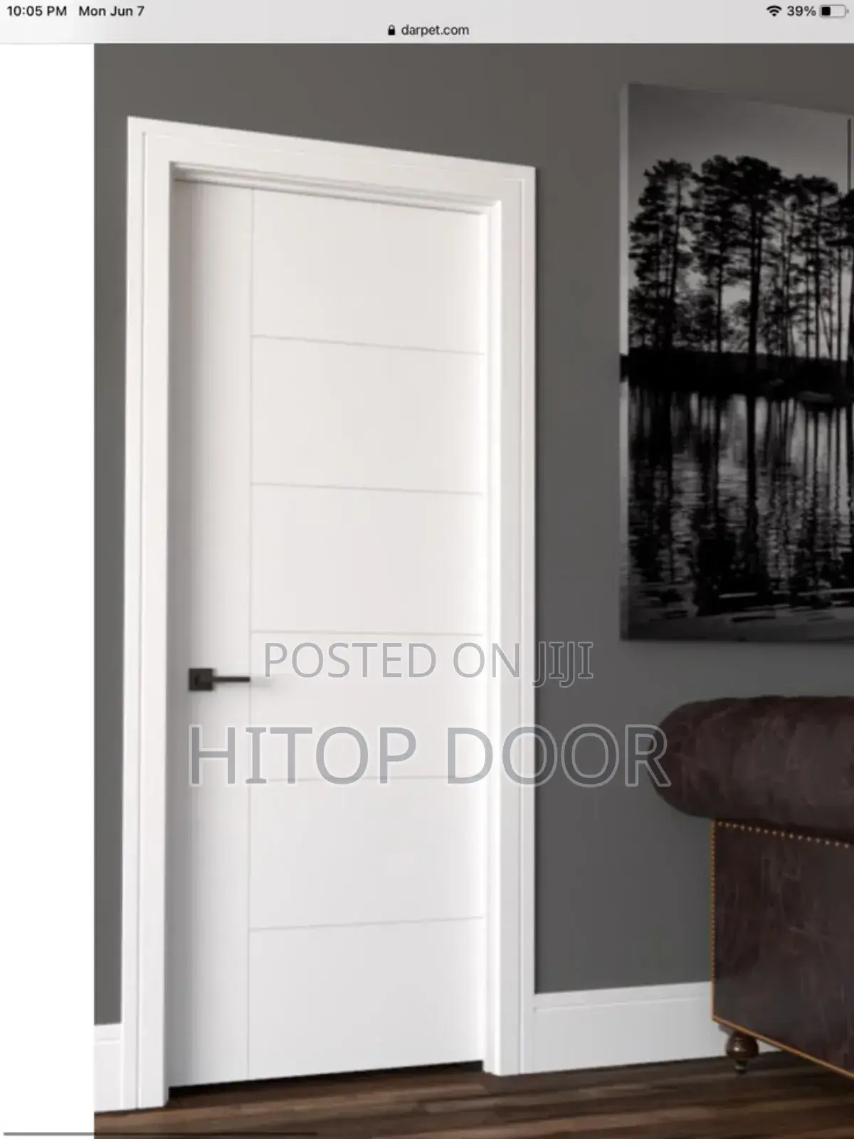 Modern HDF Door Off-White With Frame and Architrave
